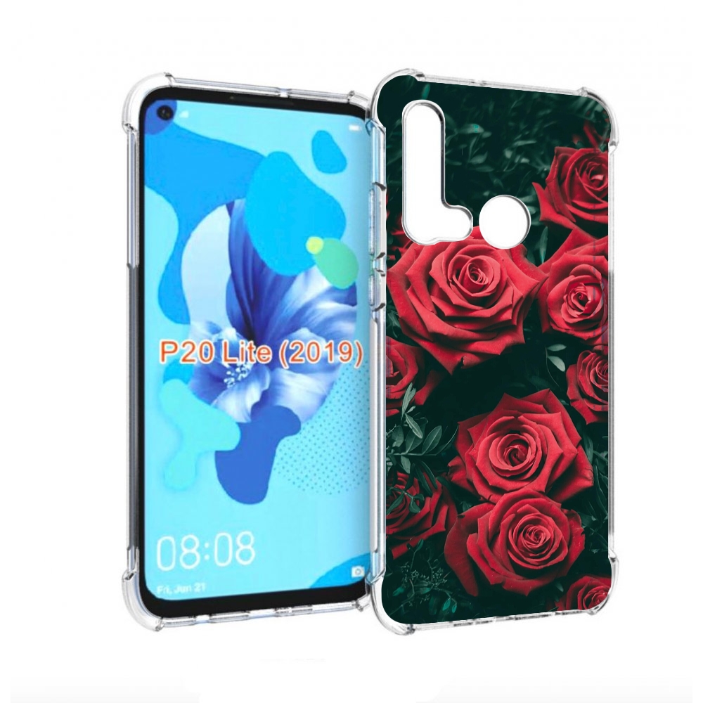 

Чехол бампер MyPads красные-бархатные-розы для Huawei P20 Lite (, Прозрачный, Tocco