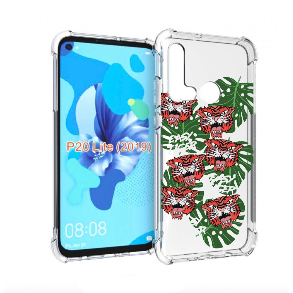 

Чехол бампер MyPads красные-тигры для Huawei P20 Lite (2019), Прозрачный, Tocco