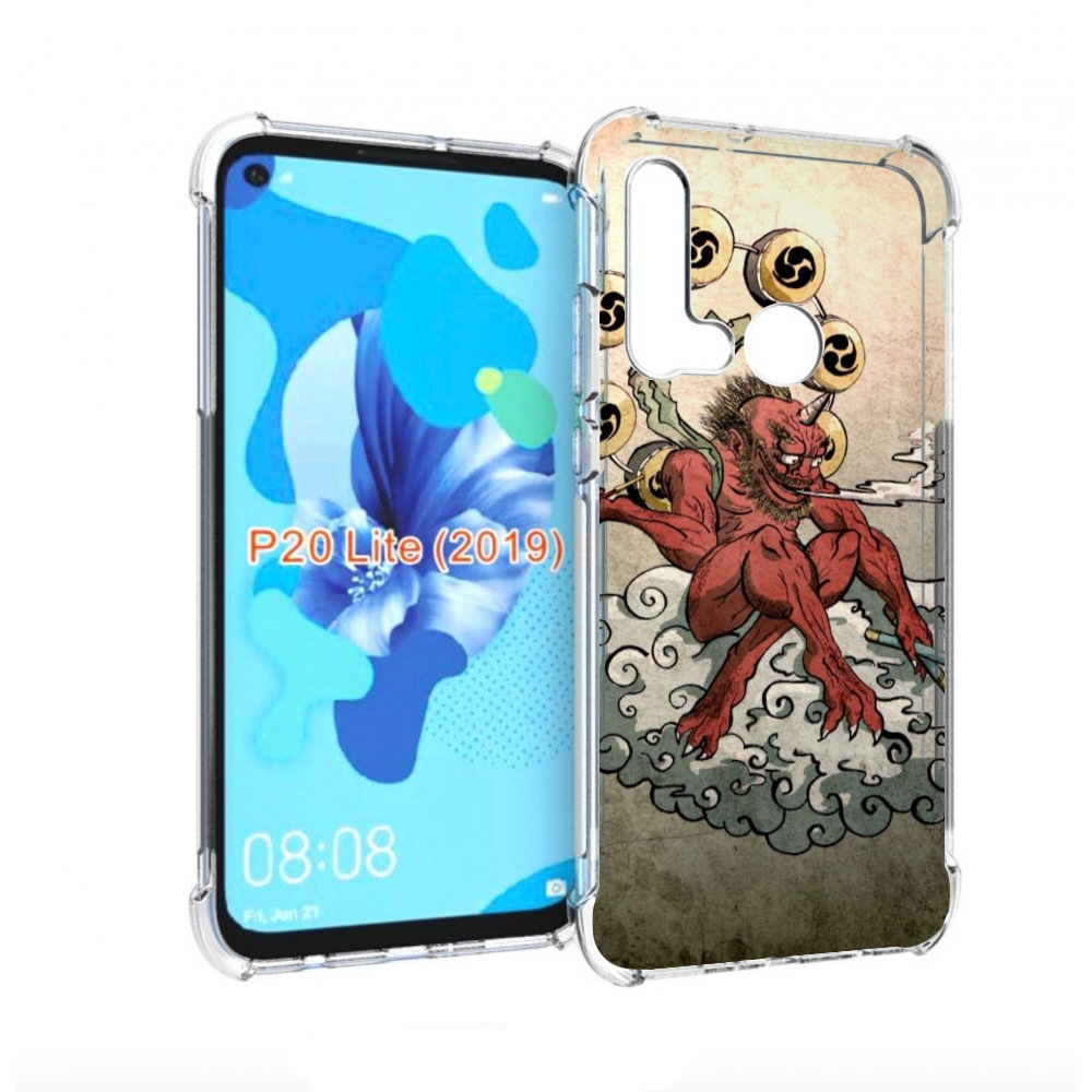 

Чехол бампер MyPads красный чертик на облаке для Huawei P20 Lite, Прозрачный, Tocco