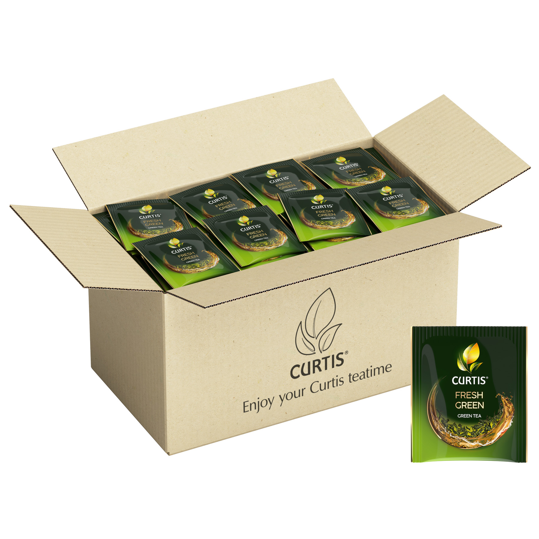 Чай зеленый в пакетиках CURTIS Fresh Green мелколистовой, 200 шт