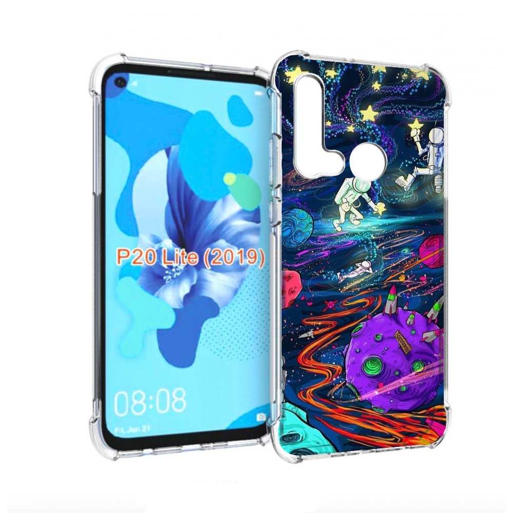 

Чехол бампер MyPads красочный космос для Huawei P20 Lite (2019), Прозрачный, Tocco