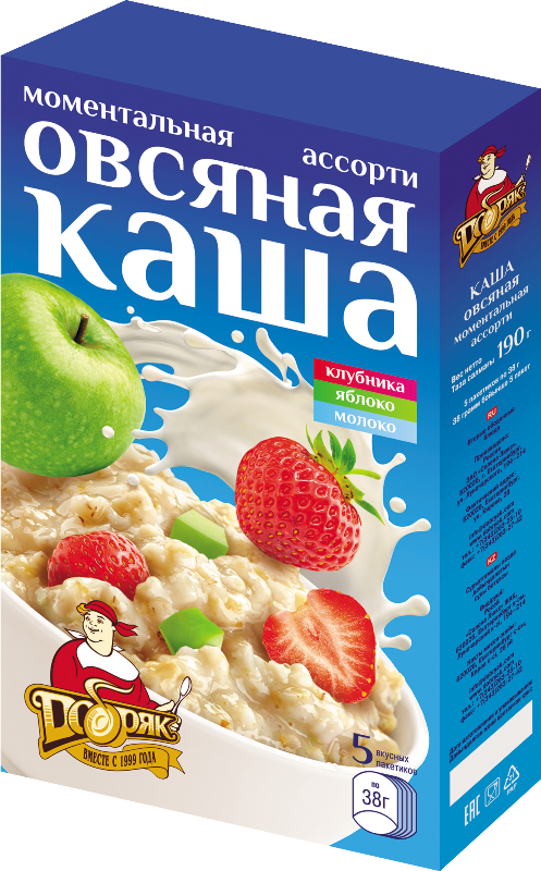 

Каша Добряк овсяная ассорти 38 г х 5 шт