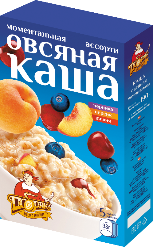 

Каша Добряк овсяная ассорти 38 г х 5 шт
