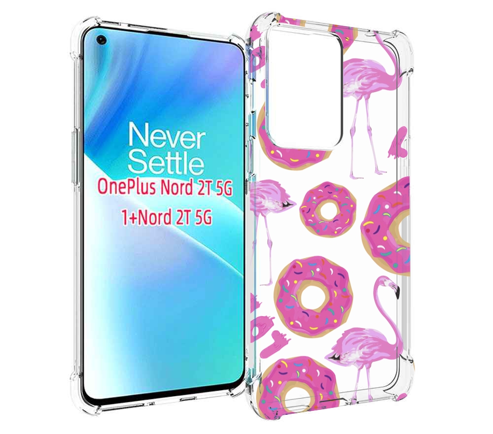 

Чехол MyPads пончики-фламинго для OnePlus Nord 2T, Прозрачный, Tocco