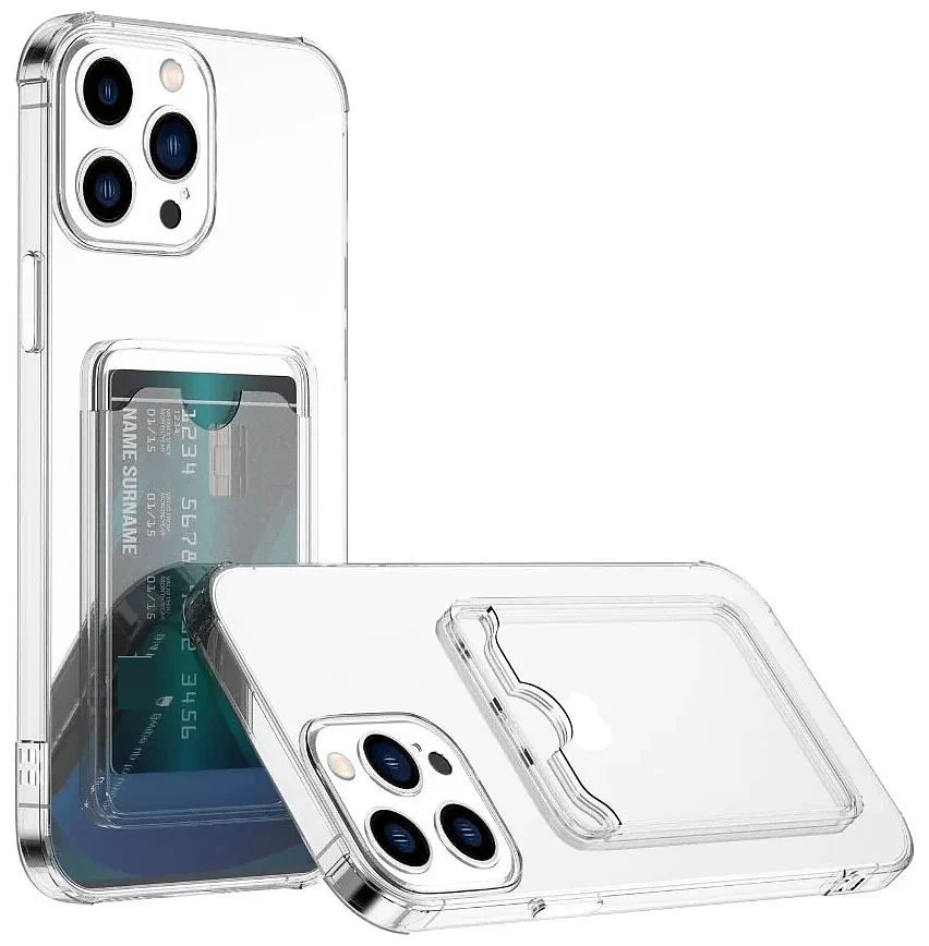 

Чехол-накладка Mariso с карманом для карт для Apple iPhone 14 Pro clear (Прозрачный)