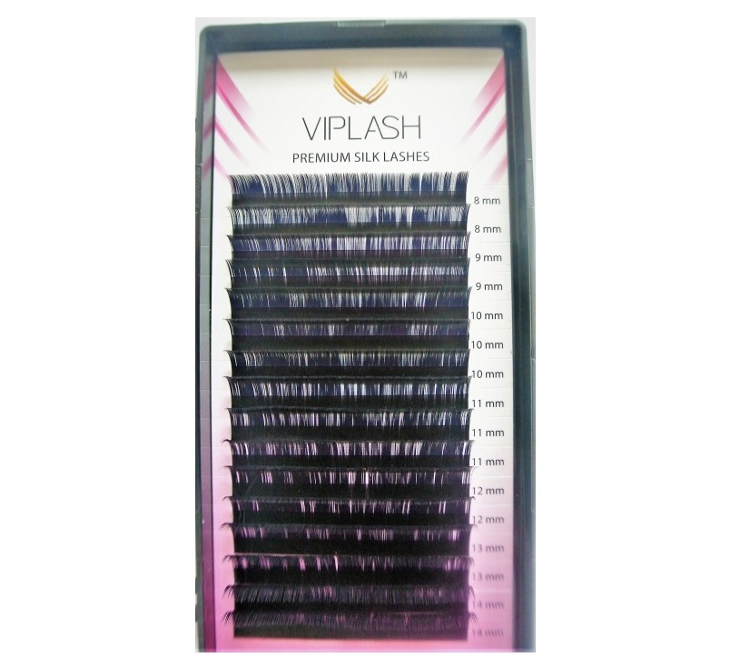 

Ресницы Viplash silk 16 линий C+ 0.07 8-14 мм, Черный