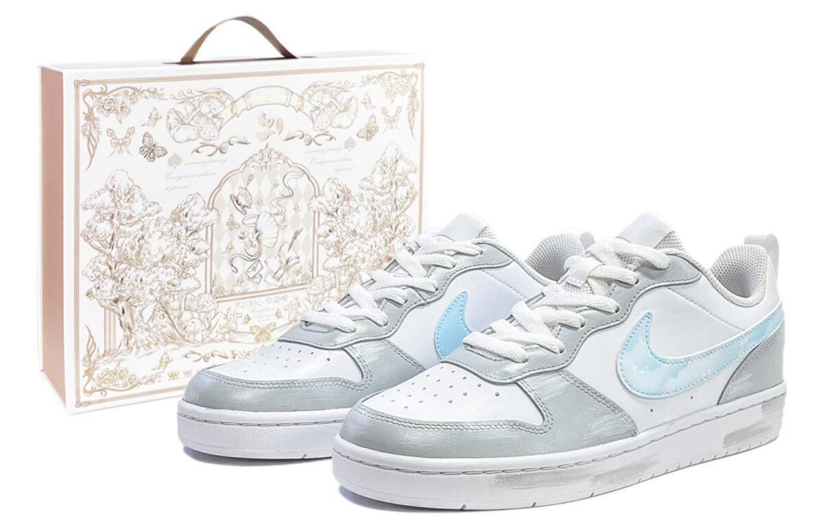 

Кеды унисекс Nike Court Borough Low2 GS белые 38.5 EU, Белый, Court Borough Low2 GS