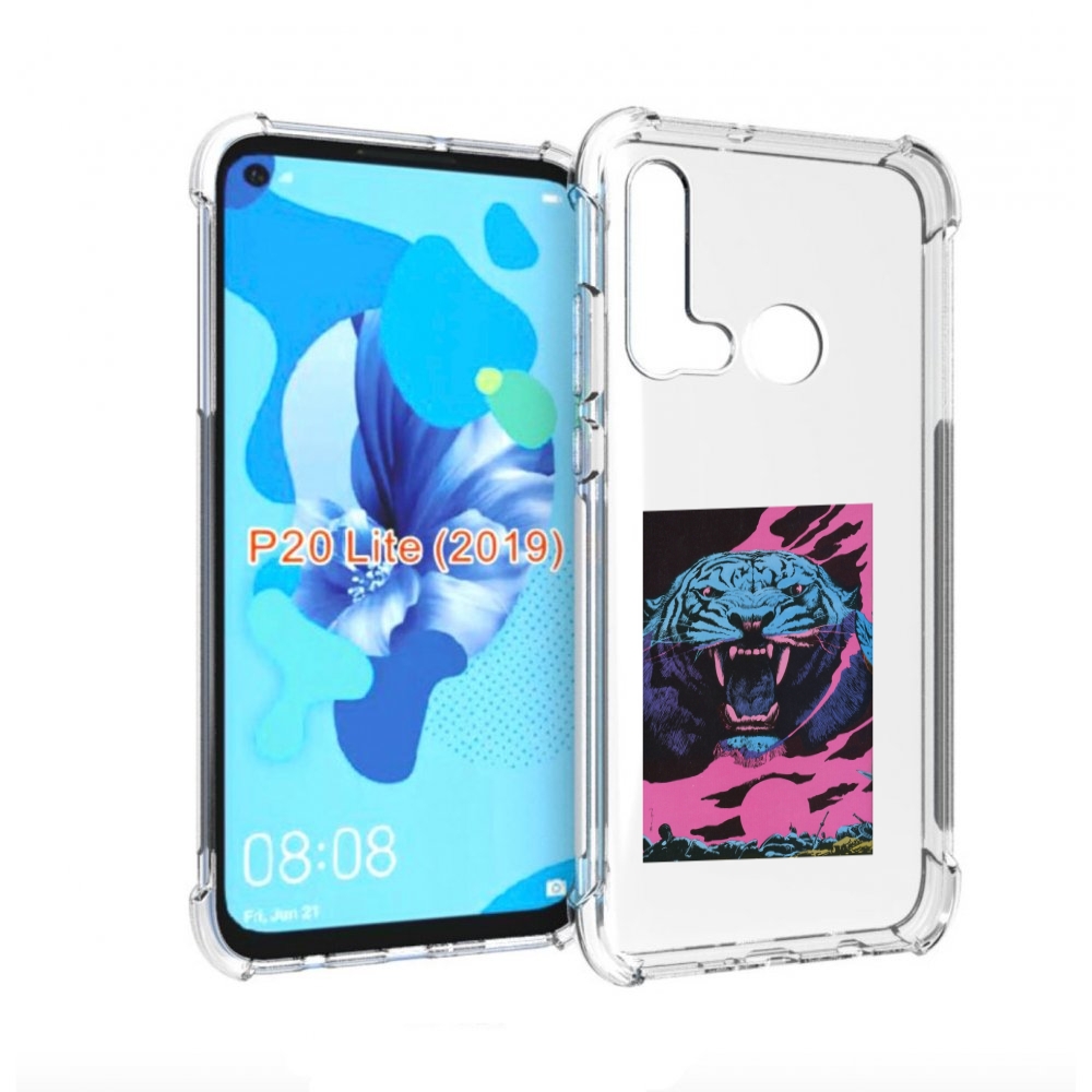 

Чехол бампер MyPads лев с розовыми зубами для Huawei P20 Lite (2, Прозрачный, Tocco