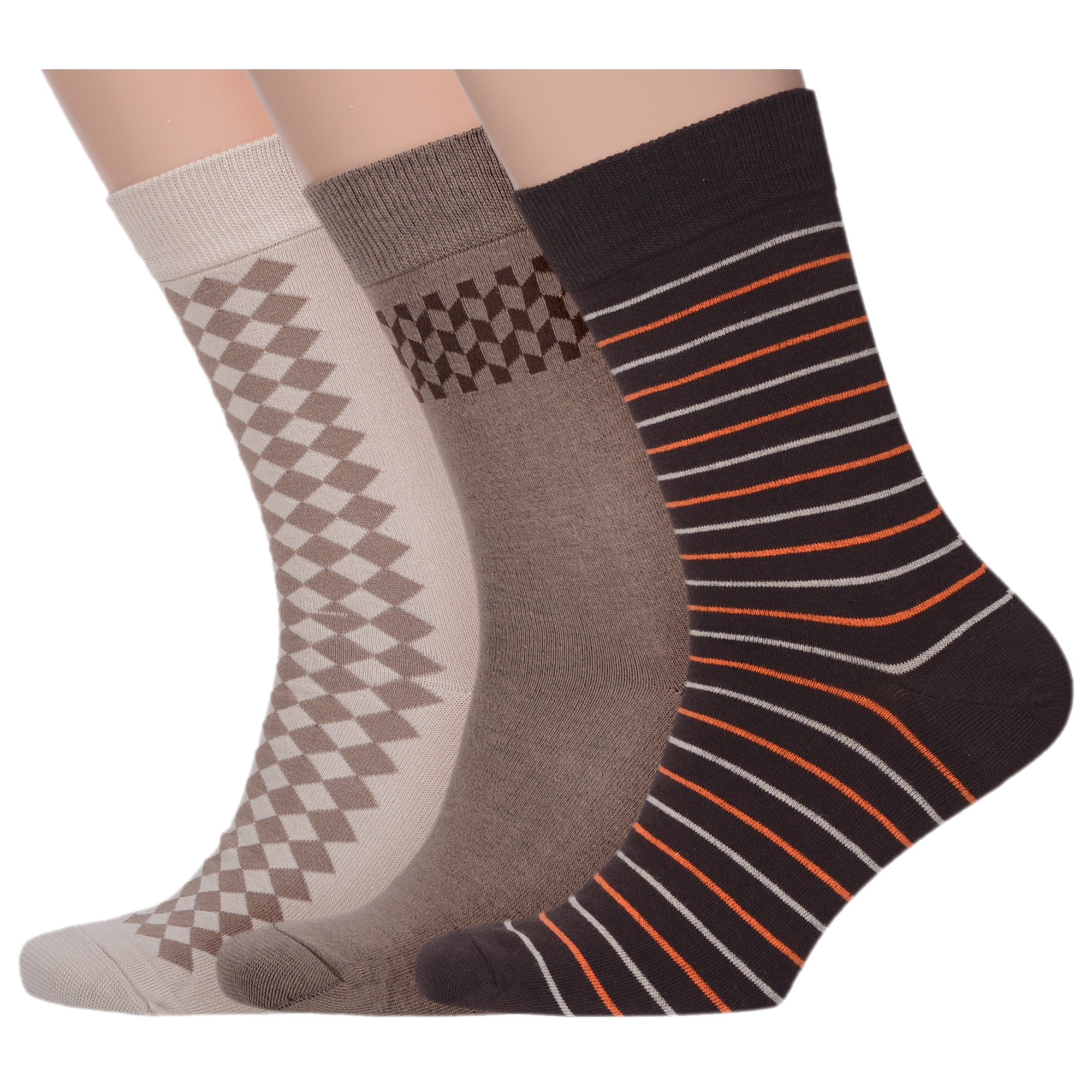

Комплект носков мужских Palama 3-МДЛ разноцветных 29, Бежевый;коричневый, 3-МДЛ