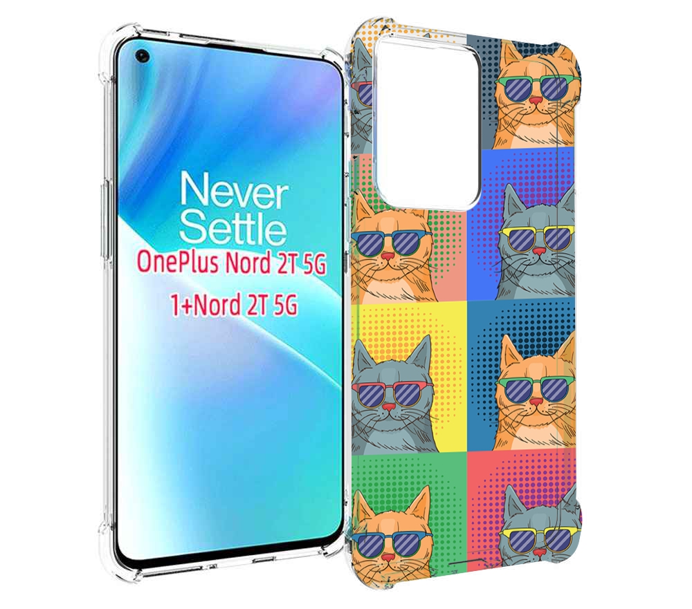 

Чехол MyPads разноцветные-коты для OnePlus Nord 2T, Прозрачный, Tocco