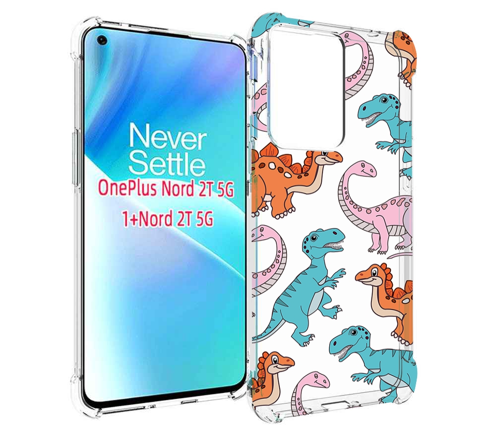 

Чехол MyPads разные-динозаврики для OnePlus Nord 2T, Прозрачный, Tocco
