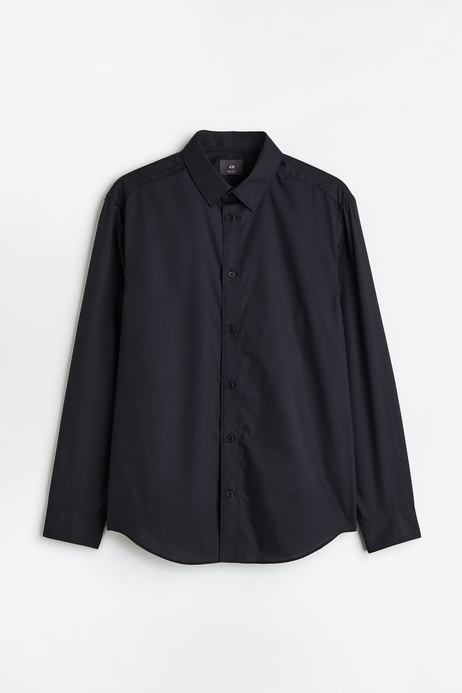 

Рубашка мужская H&M 977237003 черная L (доставка из-за рубежа), Черный, 0977237003