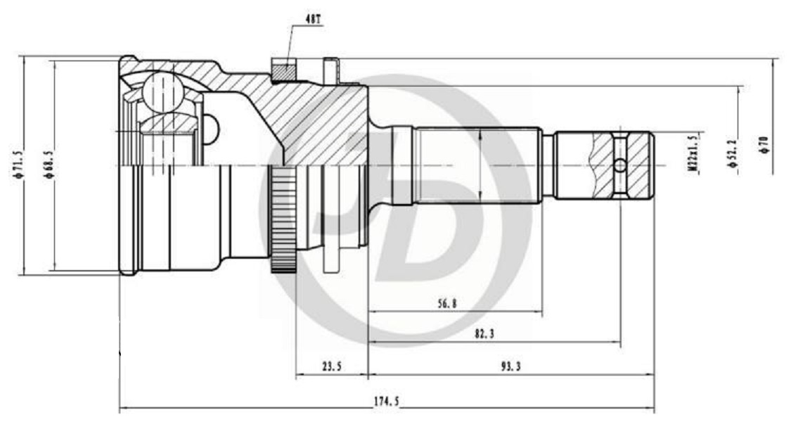 

JUST DRIVE ШРУС внешний ABS DA012A48 1шт