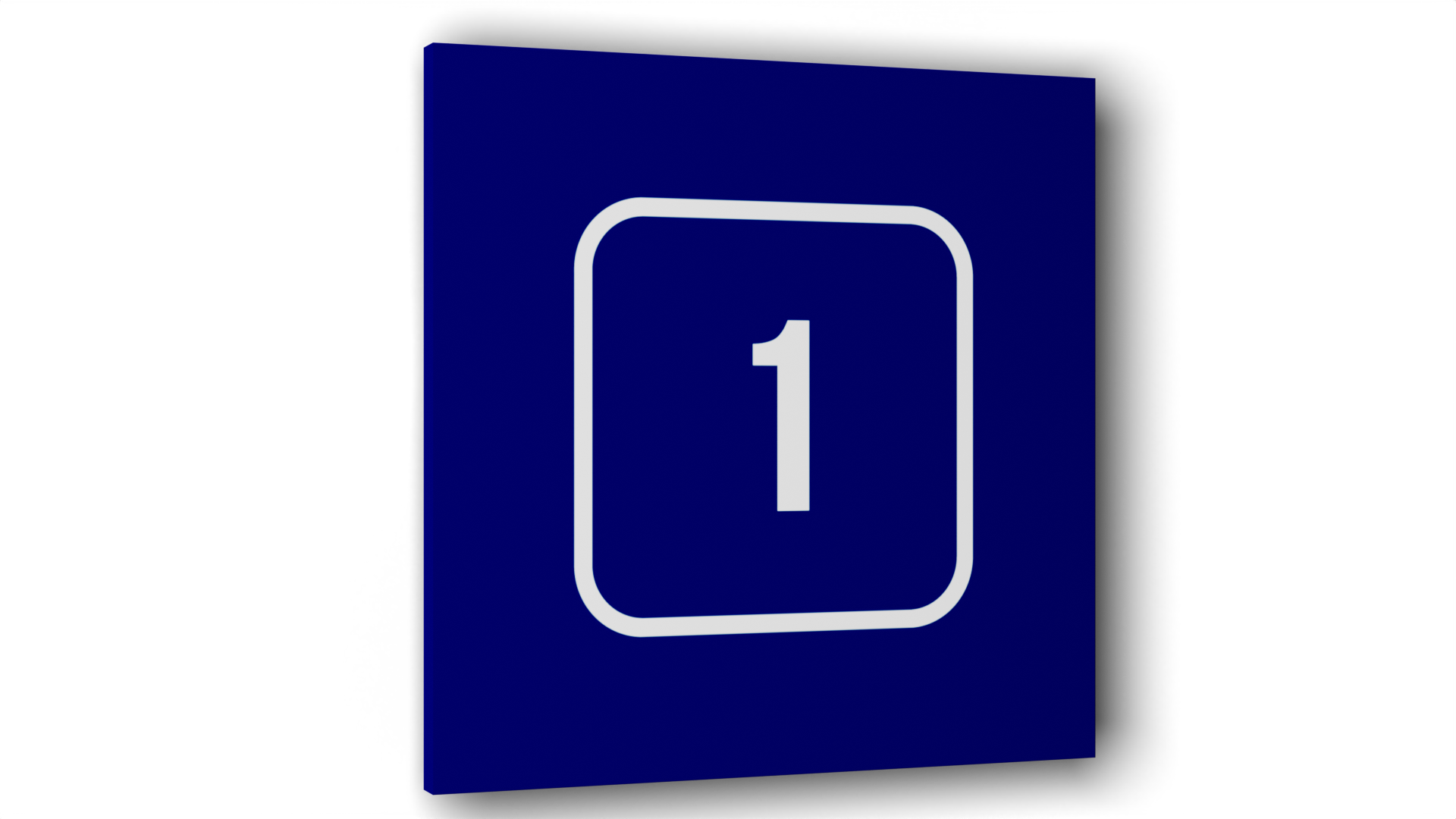 Табличка 1, Синяя матовая, 10 см х 10 см