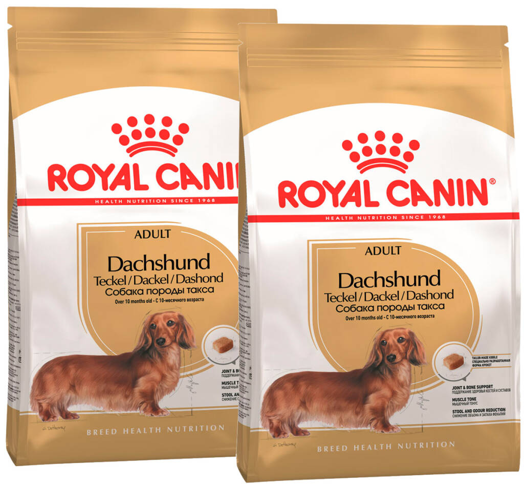 

Сухой корм для собак ROYAL CANIN DACHSHUND ADULT для такс, 2шт по 7,5кг