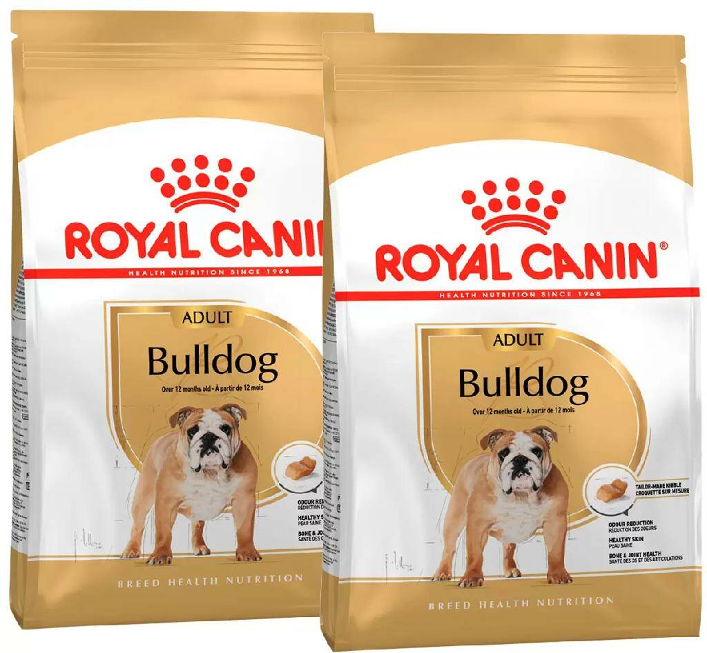 

Сухой корм для собак ROYAL CANIN BULLDOG ADULT, английский бульдог 2шт по 12кг