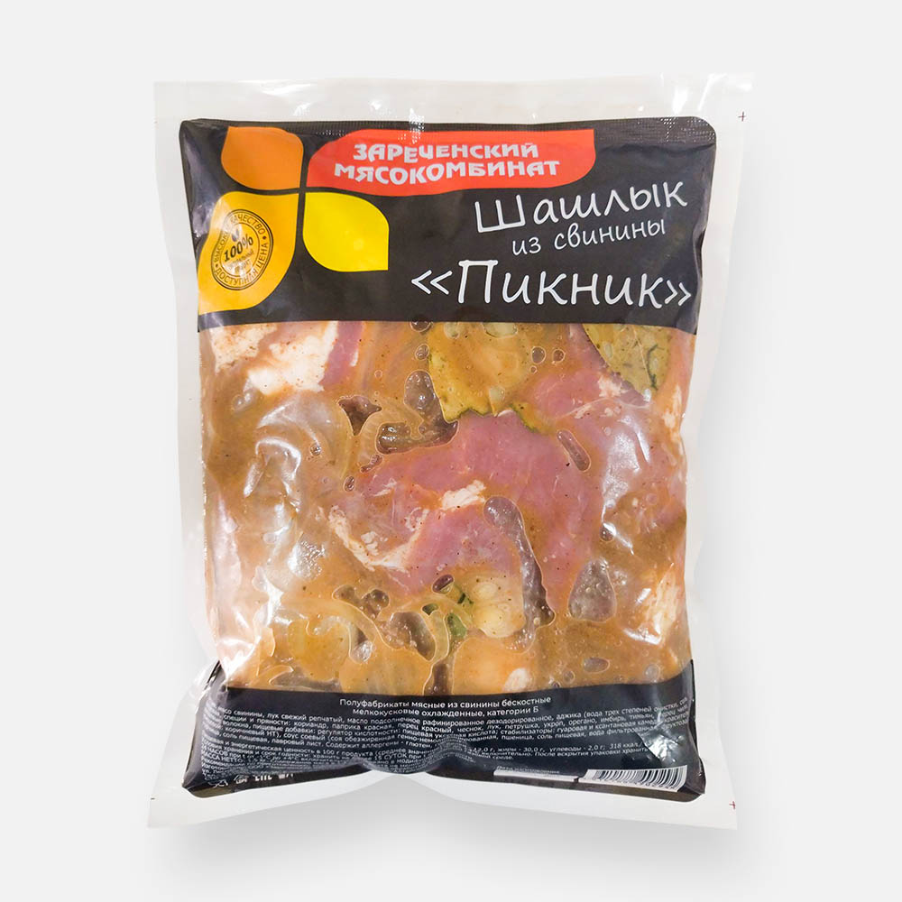 

Шашлык Зареченский мясокомбинат Пикник из свинины, охлаждённый, 1,5 кг