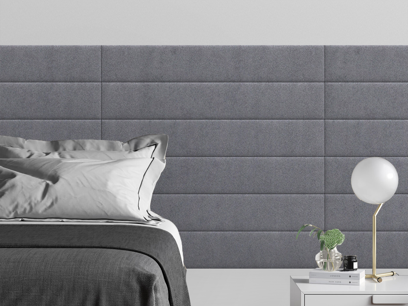 фото Мягкое изголовье кровати alcantara gray 15х90 см 2 шт. tartilla