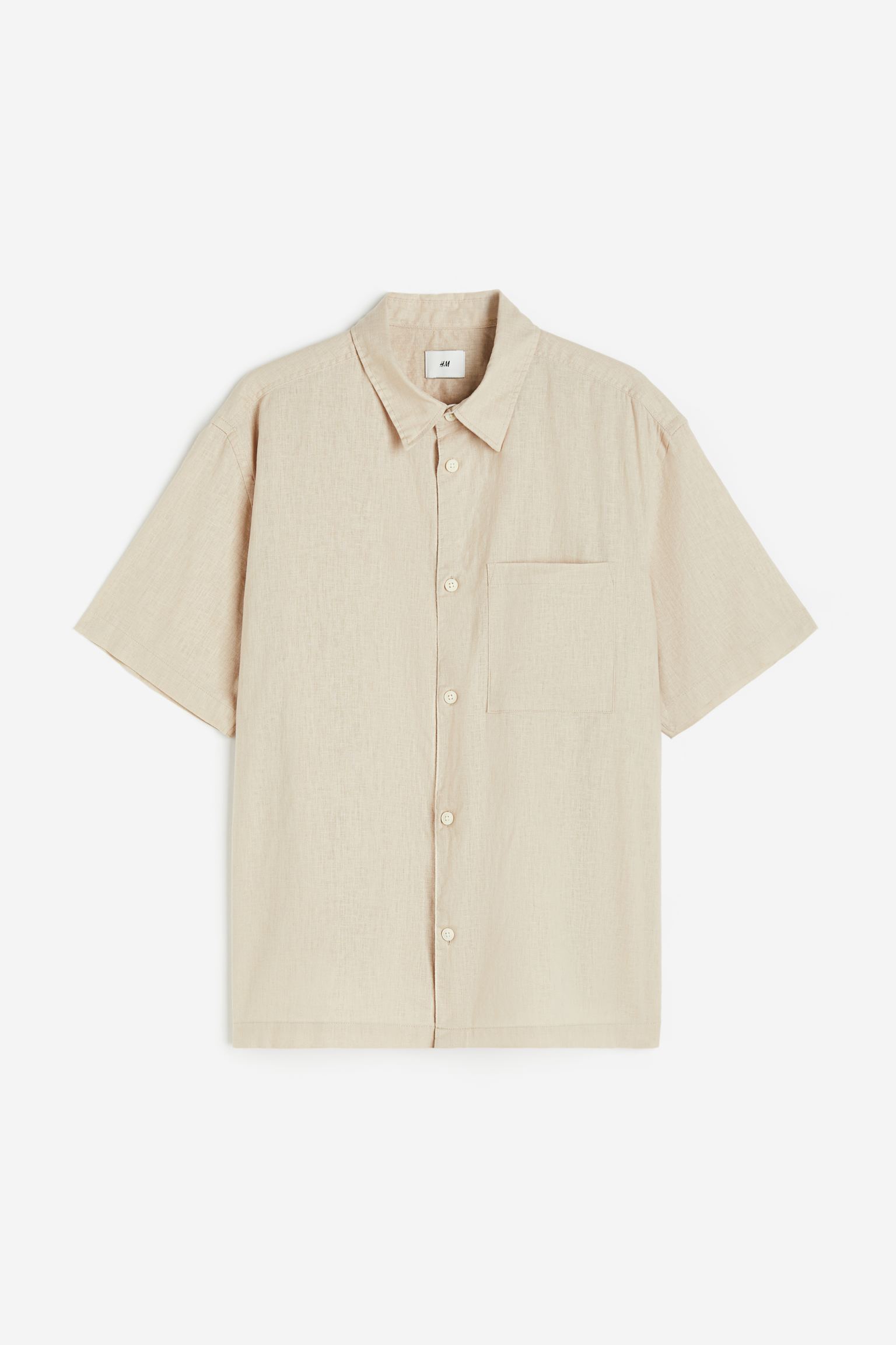 Рубашка мужская H&M 1036745021 бежевая XL (доставка из-за рубежа)
