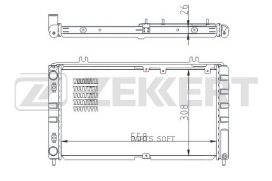 

Радиатор Охлаждения Двигателя Lada Kalina 04- ZEKKERT MK1141