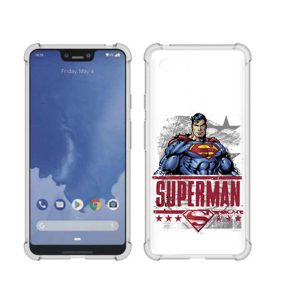 

Чехол MyPads Tocco для Google Pixel 3 XL рисунок супермен, Прозрачный, Tocco