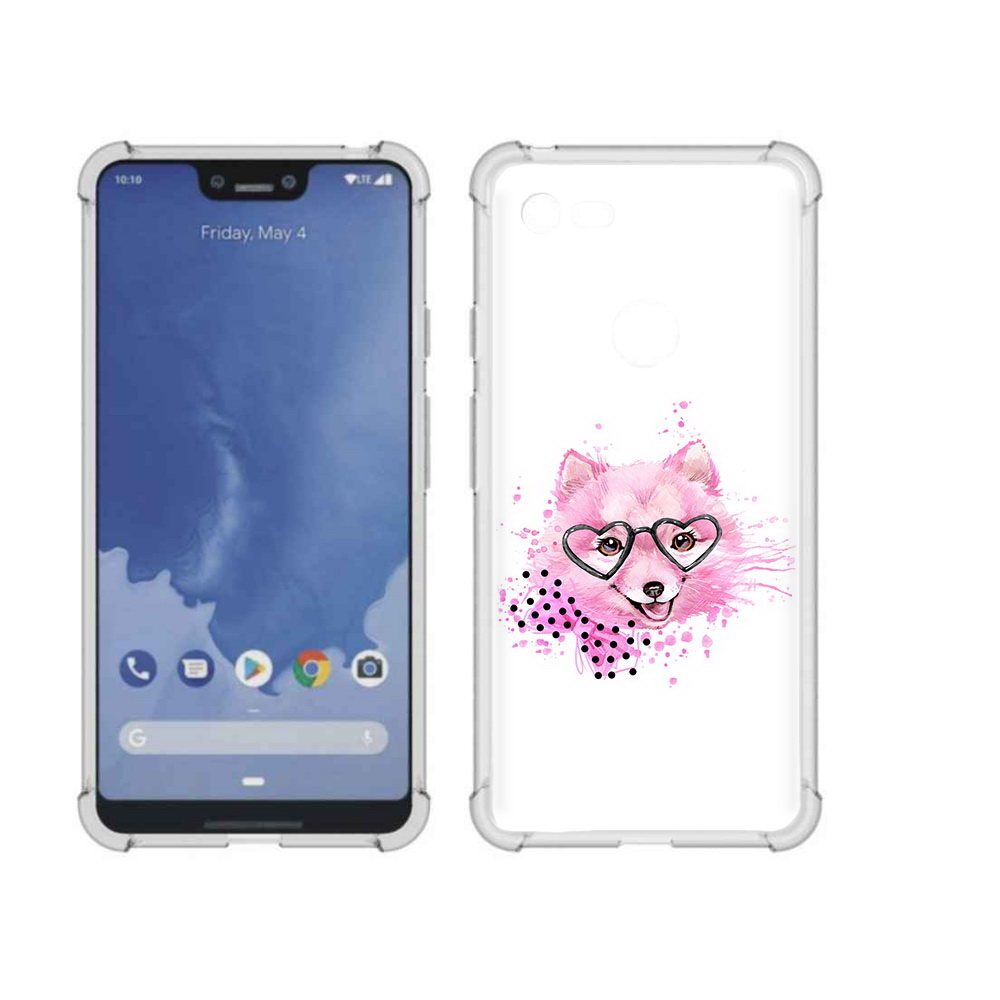

Чехол MyPads Tocco для Google Pixel 3 XL розовый волченок, Прозрачный, Tocco
