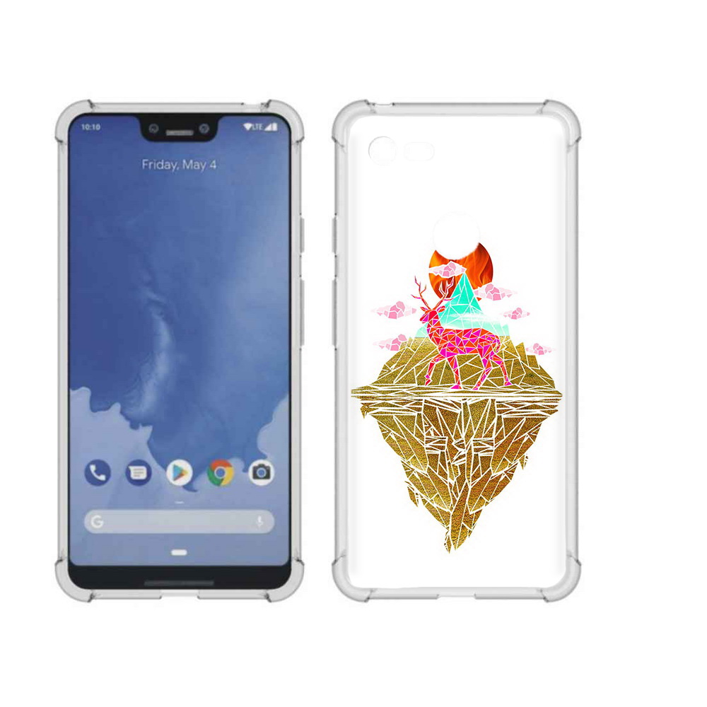 

Чехол MyPads Tocco для Google Pixel 3 XL розовый олень абстракция, Прозрачный, Tocco