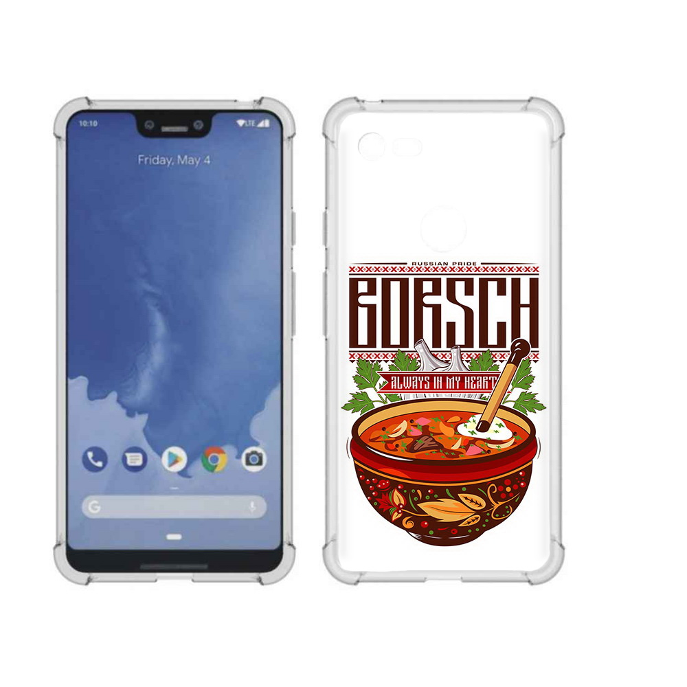 

Чехол MyPads Tocco для Google Pixel 3 XL русский борщ, Прозрачный, Tocco