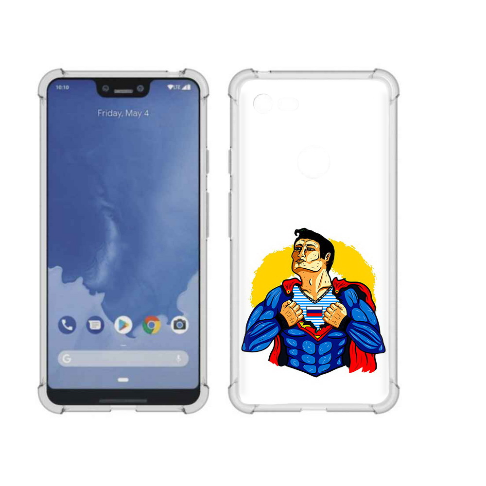 

Чехол MyPads Tocco для Google Pixel 3 XL русский супермен, Прозрачный, Tocco