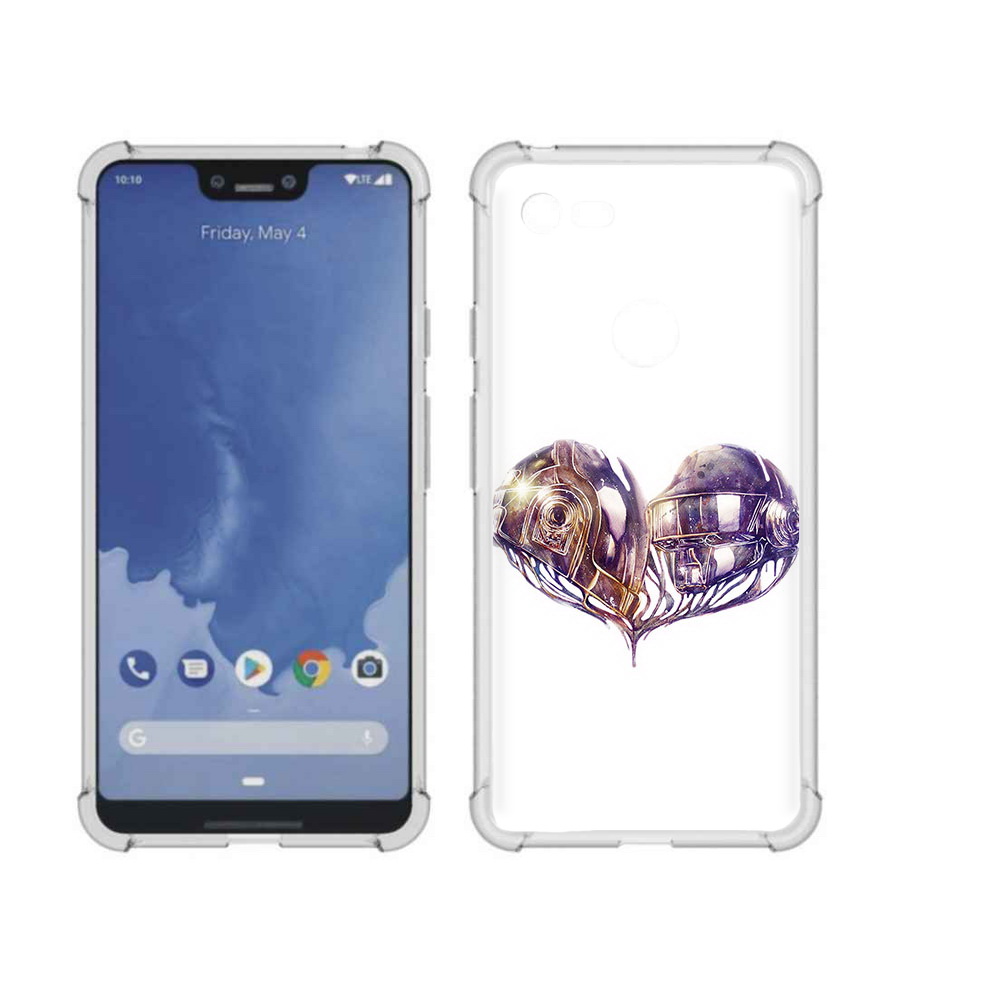

Чехол MyPads Tocco для Google Pixel 3 XL сердце абстракция, Прозрачный, Tocco