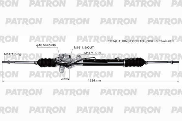 

Рейка рулевая HYUNDAI GETZ (TB) 01- PATRON PSG3133