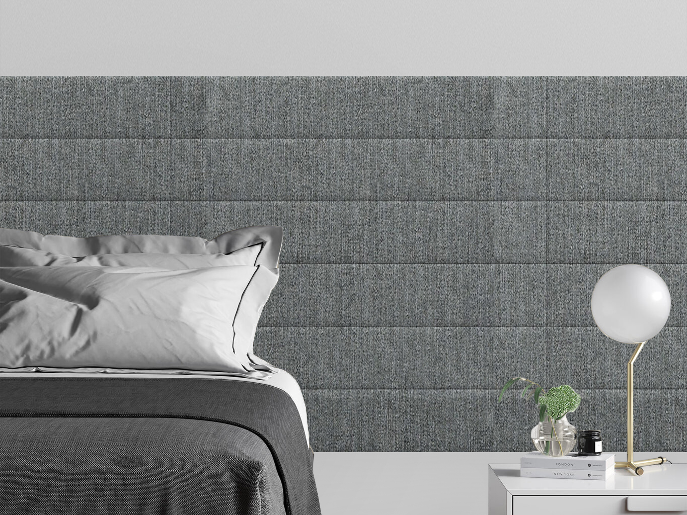 

Мягкое изголовье кровати Cotton Moondust Grey 15х90 см 4 шт., Серый