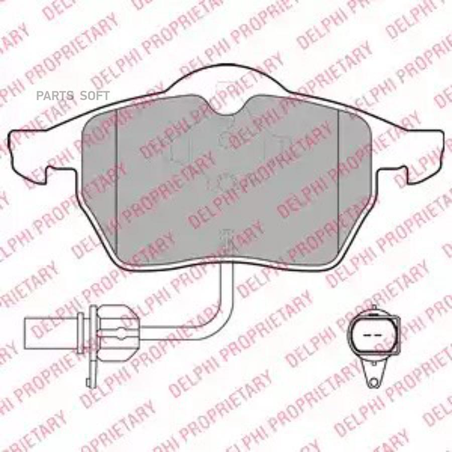 Тормозные колодки DELPHI передние дисковые для Audi A6 97-02/Volkswagen Passat 98- lp1672