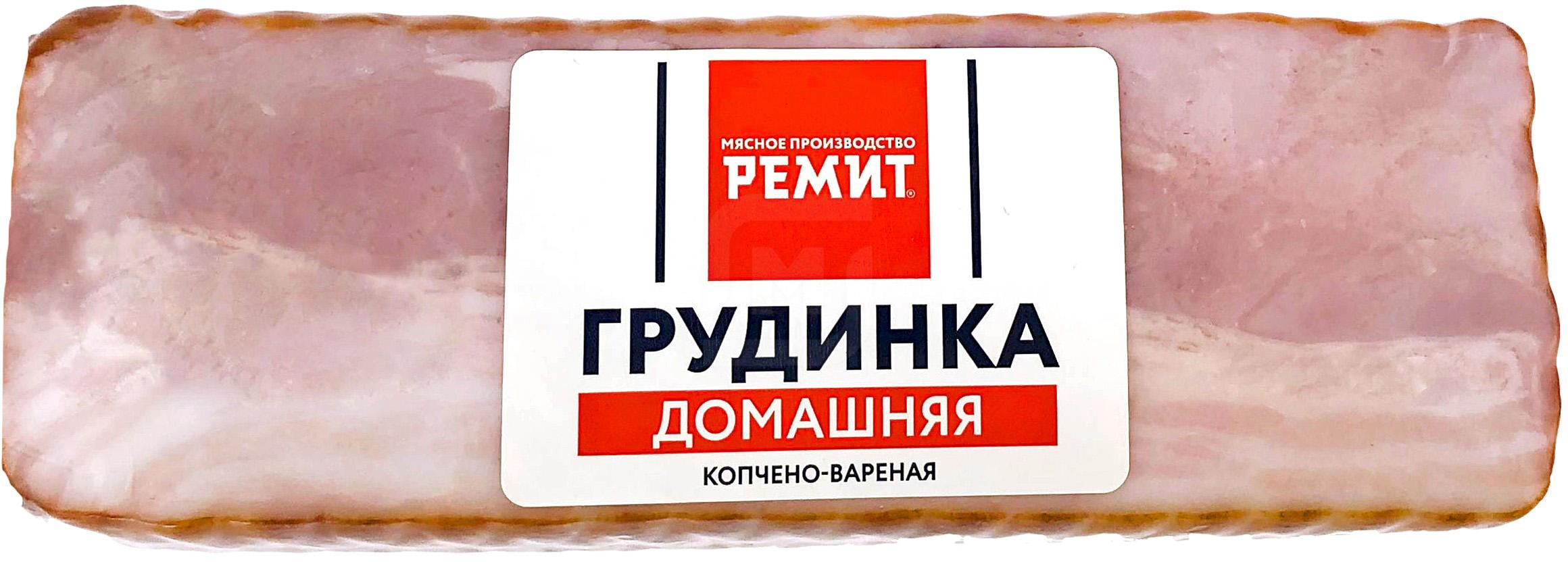 

Грудинка Ремит Домашняя копчено-вареная +-500 г