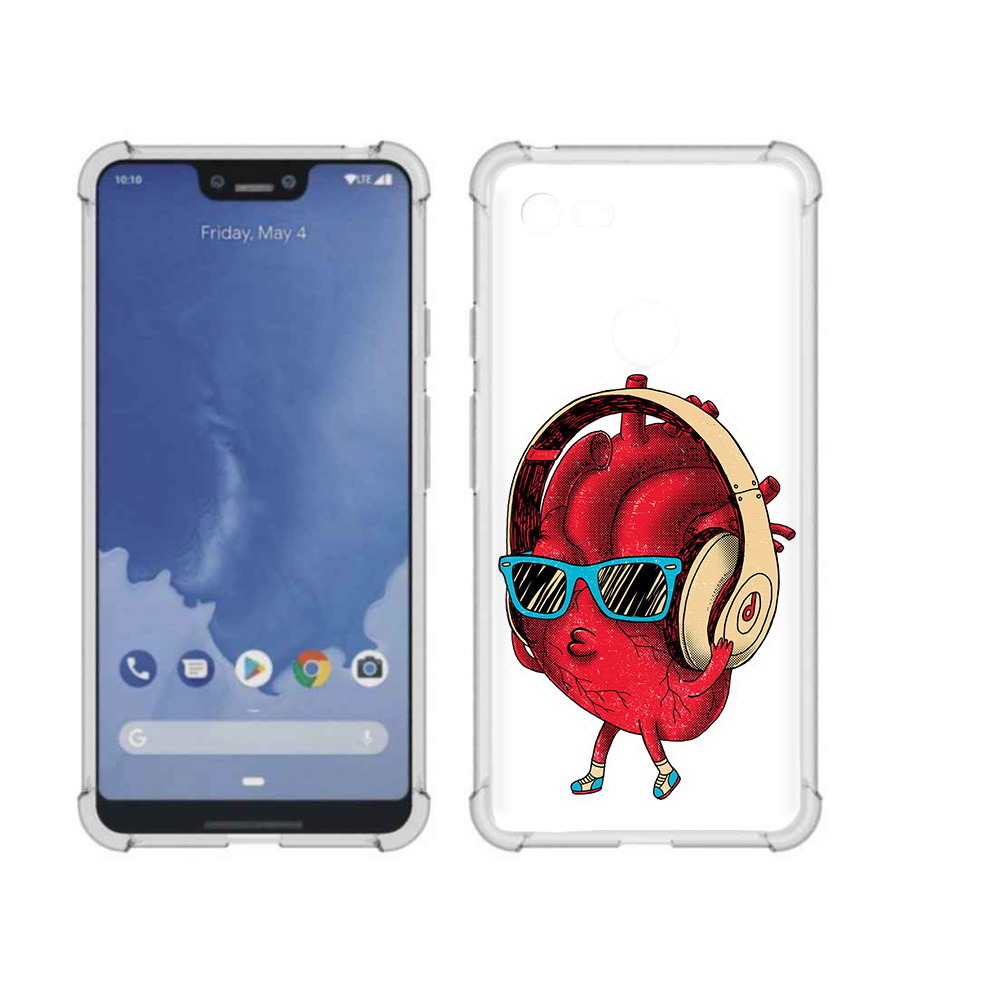 

Чехол MyPads Tocco для Google Pixel 3 XL слушай сердце, Прозрачный, Tocco