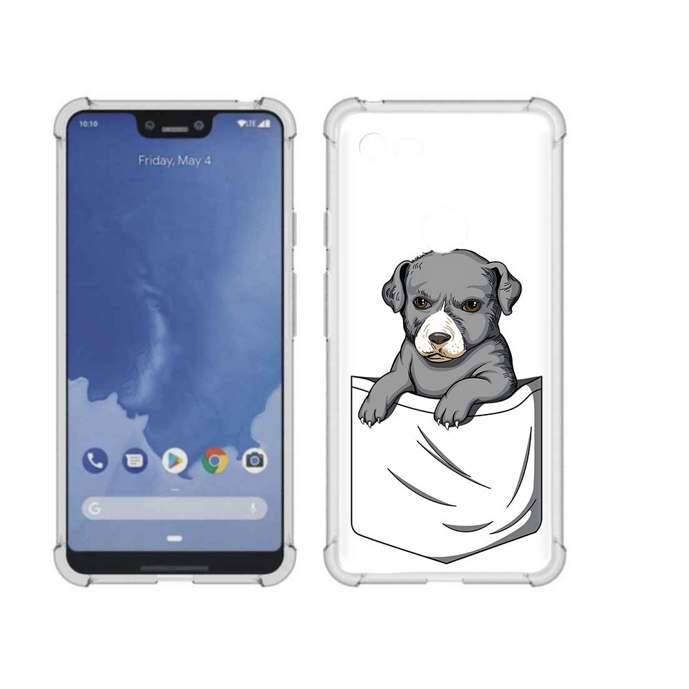 

Чехол MyPads Tocco для Google Pixel 3 XL собачка в кармане, Прозрачный, Tocco