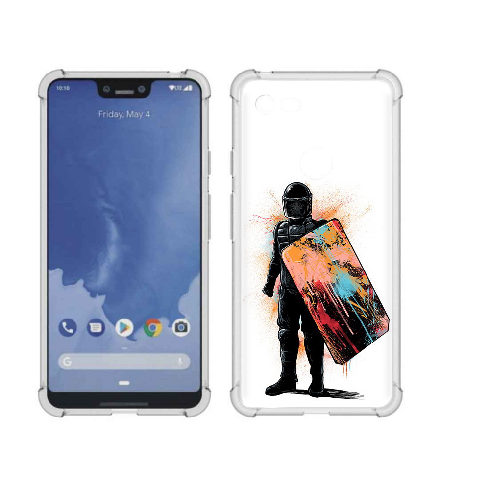 

Чехол MyPads Tocco для Google Pixel 3 XL солдат с красочным щитом, Прозрачный, Tocco