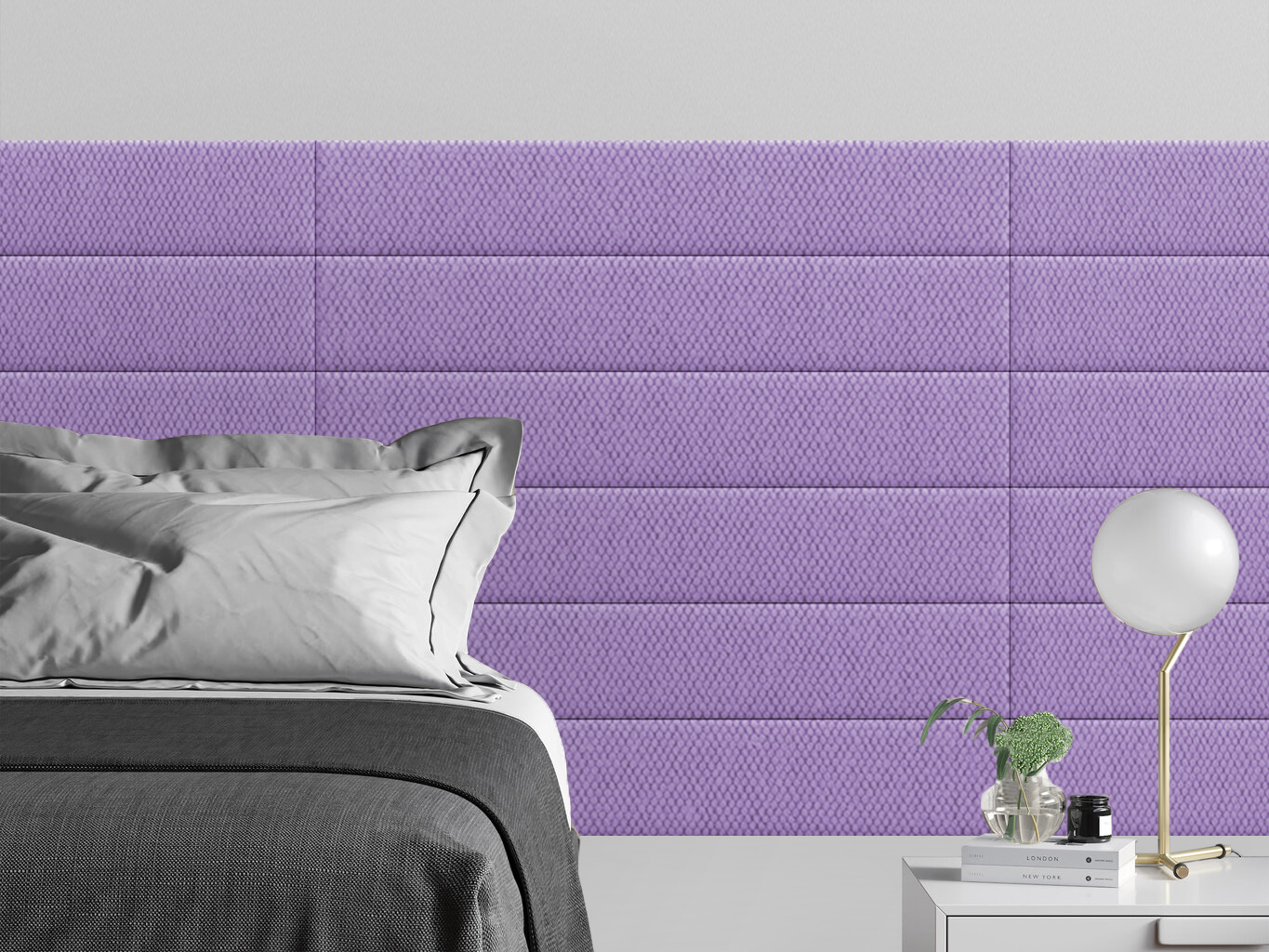 фото Мягкое изголовье кровати cabrio violet 15х90 см 4 шт. tartilla