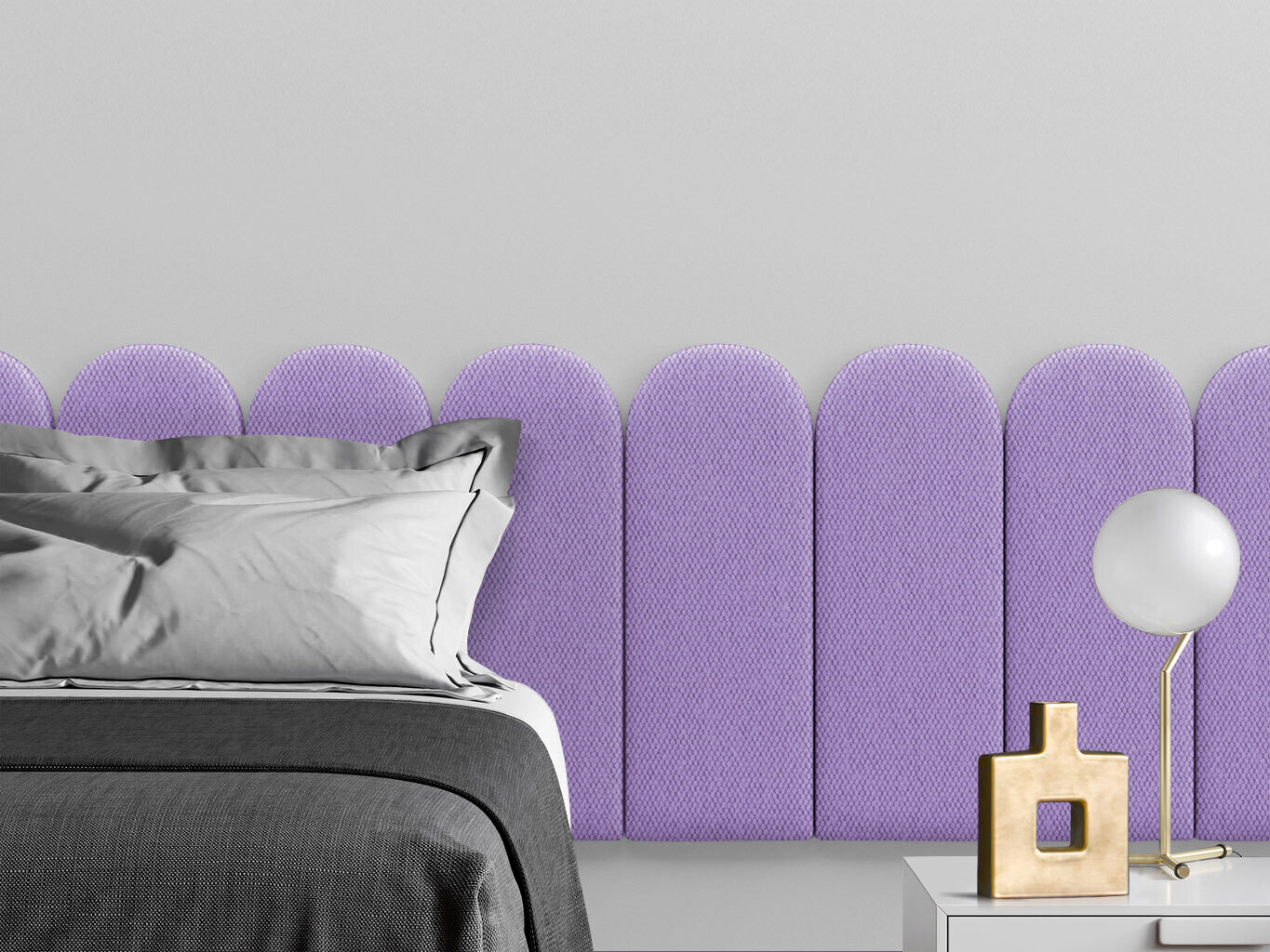 

Мягкое изголовье кровати Cabrio Violet 30х60R см 2 шт., Фиолетовый