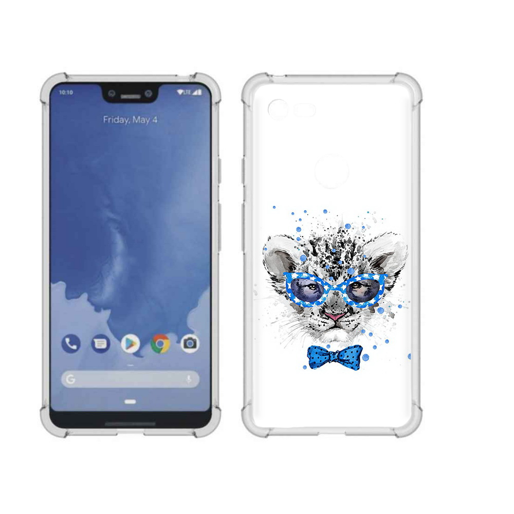 

Чехол MyPads Tocco для Google Pixel 3 XL тигренок с бабочкой, Прозрачный, Tocco