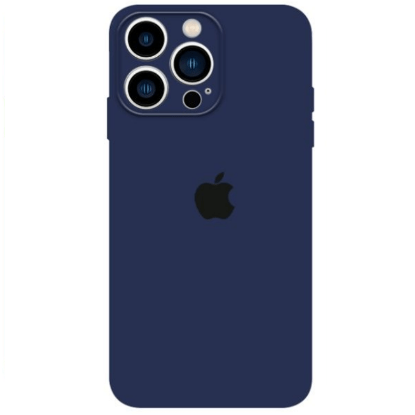 фото Чехол iphone 14 pro max silicon сase apl ws (закрытый низ+камера) с лого, синий nobrand