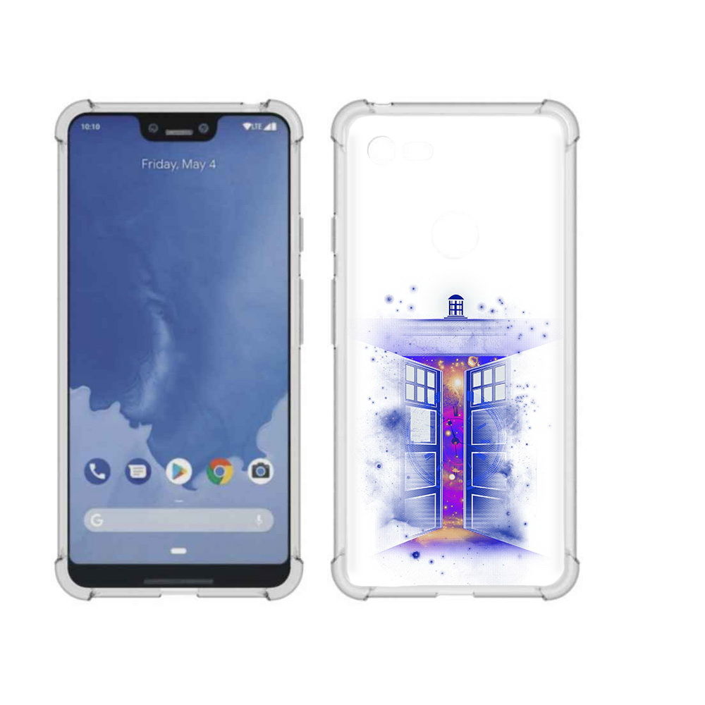 

Чехол MyPads Tocco для Google Pixel 3 XL фиолетовый уголок абстракция, Прозрачный, Tocco