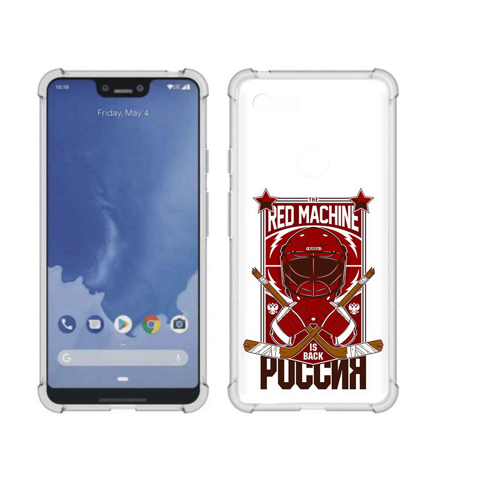 

Чехол MyPads Tocco для Google Pixel 3 XL хоккей россия, Прозрачный, Tocco