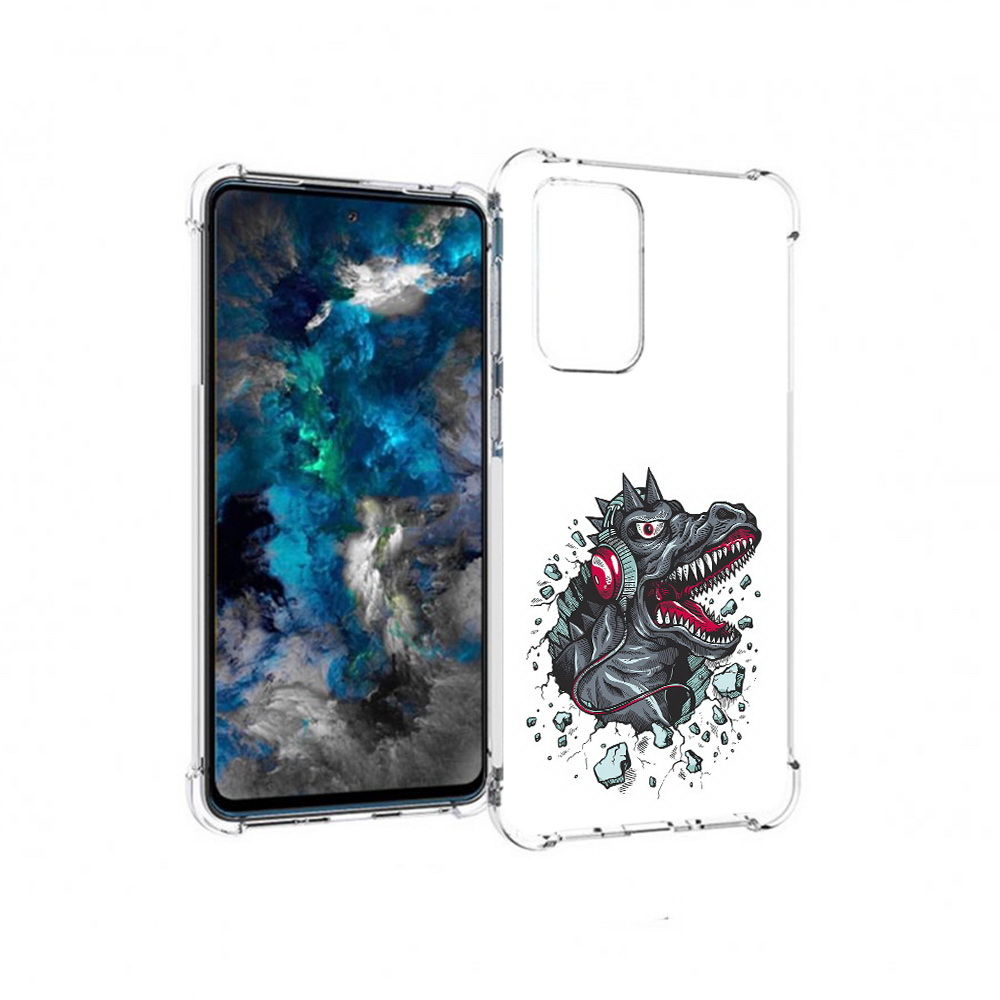 

Чехол MyPads Tocco для Samsung Galaxy A33 5G Нарисованный динозавр в наушниках, Прозрачный, Tocco