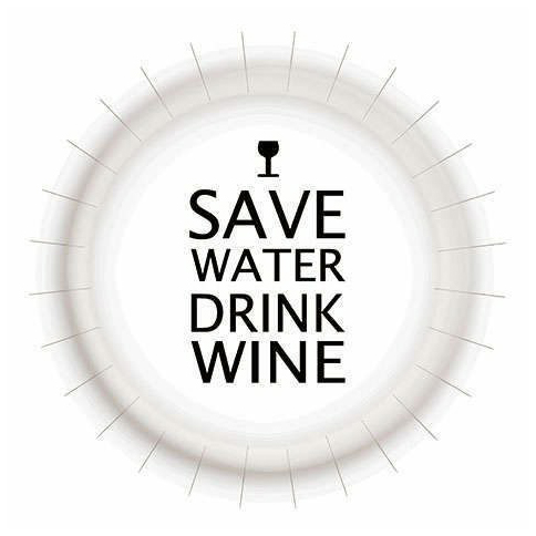 Тарелки одноразовые Kukina Raffinata Save water drink wine бумажные белые 180 мм 6 шт