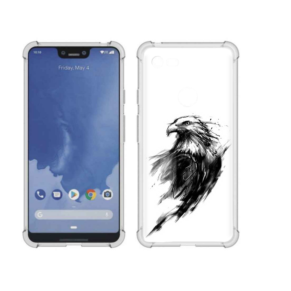 

Чехол MyPads Tocco для Google Pixel 3 XL чб птица, Прозрачный, Tocco