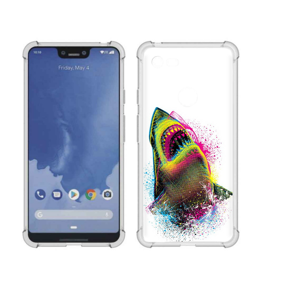 

Чехол MyPads Tocco для Google Pixel 3 XL челюсти-2, Прозрачный, Tocco