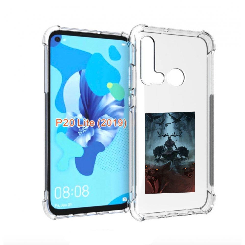 Чехол бампер MyPads лось демон для Huawei P20 Lite (2019)