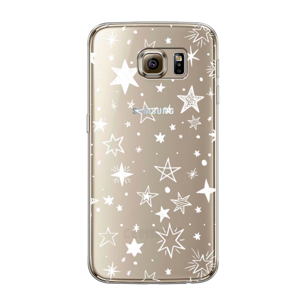 

Чехол Awog на Samsung Galaxy S6 "Звездочки графика белая", Прозрачный;белый, 24350-7