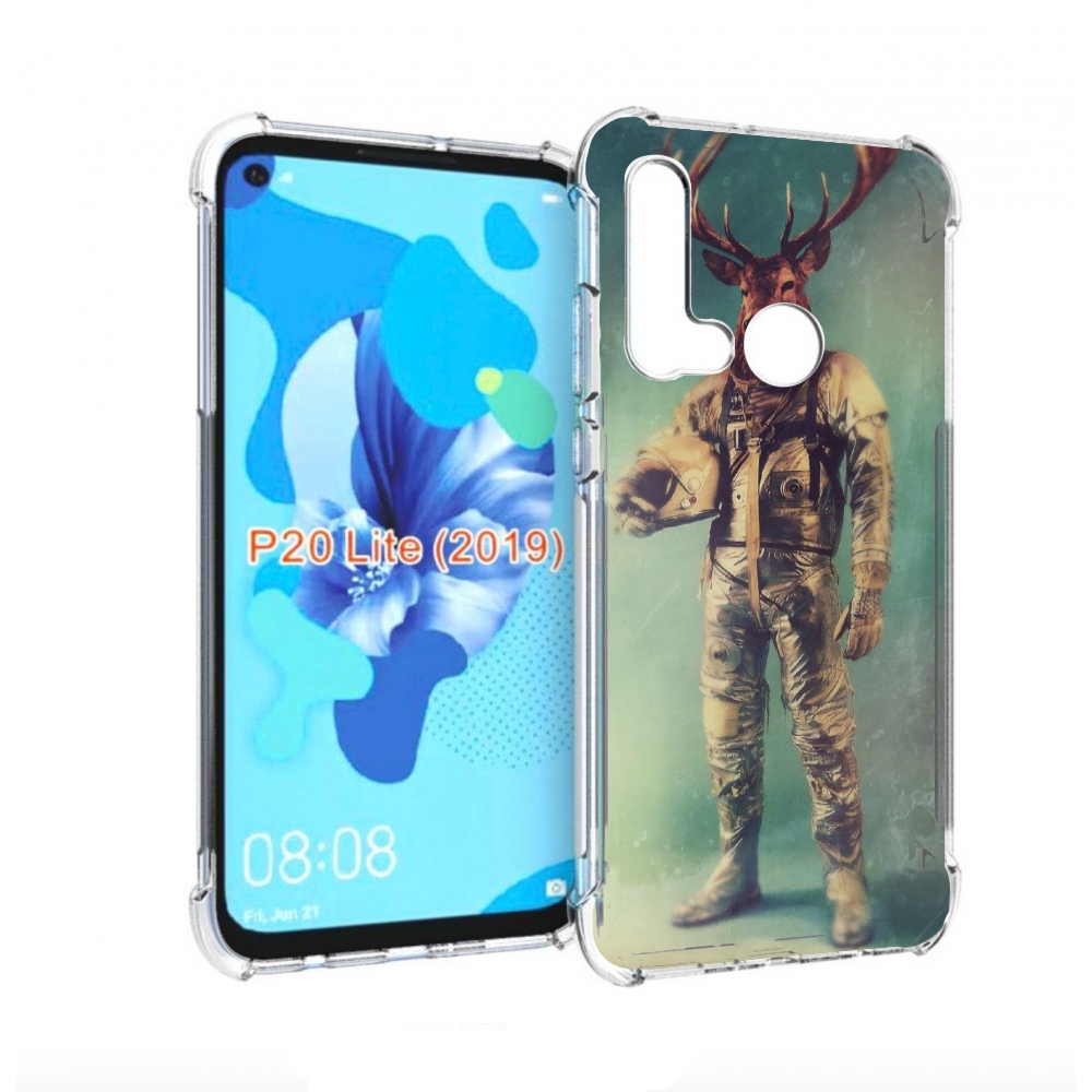 

Чехол бампер MyPads лось космонавт для Huawei P20 Lite (2019), Прозрачный, Tocco